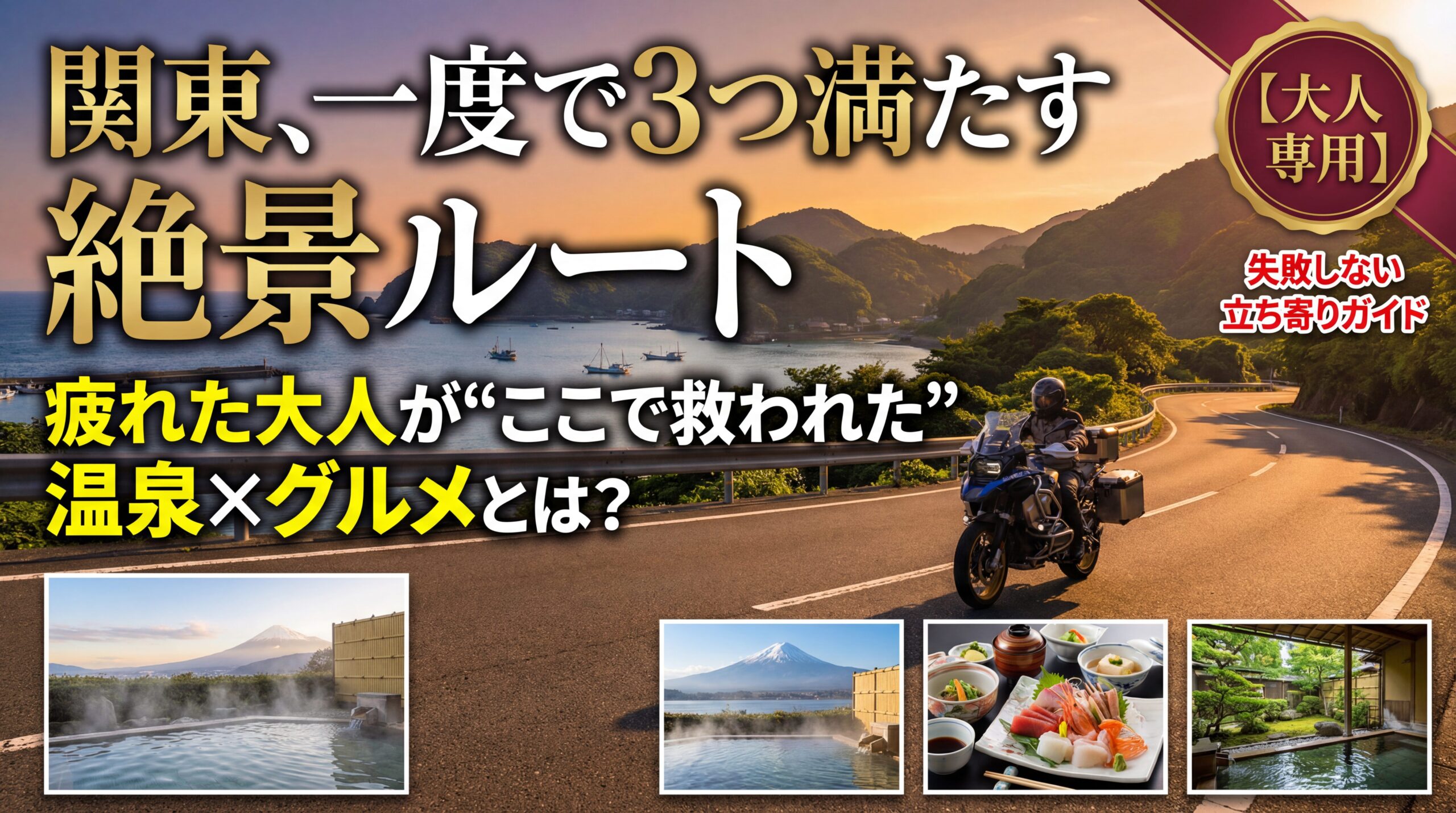 【関東】絶景×グルメ×温泉！大人のツーリングルート10選｜失敗しない立ち寄りガイド付き