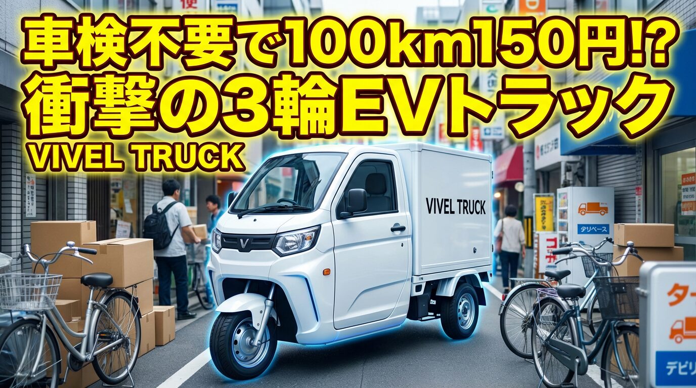 車検不要で100km150円!?話題の3輪EV「ビベルトラック」とは
